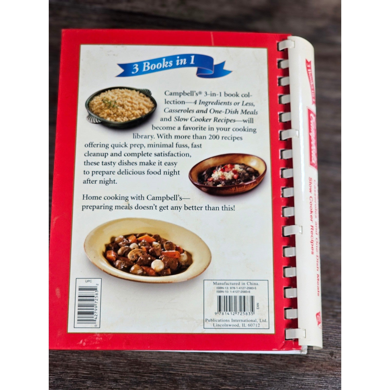 Campbell's 3-in-1 Cookbook Spiral Bound | 4 Ingredients Slow Cooker Casseroles