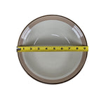 Vintage International Stoneware Serving Bowl Cream Gold Rings 9 Inch