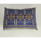 Vintage Turkish Carpet Pillow 9x6 Embroidered Silk Accent Cushion
