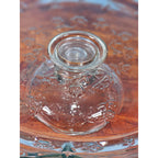 Vintage Clear Glass Cake Stand with Floral Embossed Design