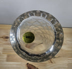 12" Glass Diamond-Cut Cylinder Vase – Vintage Clear Textured Centerpiece