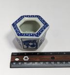 Small Cobalt Blue Japanese Porcelain Pot 2″ × 2.5″