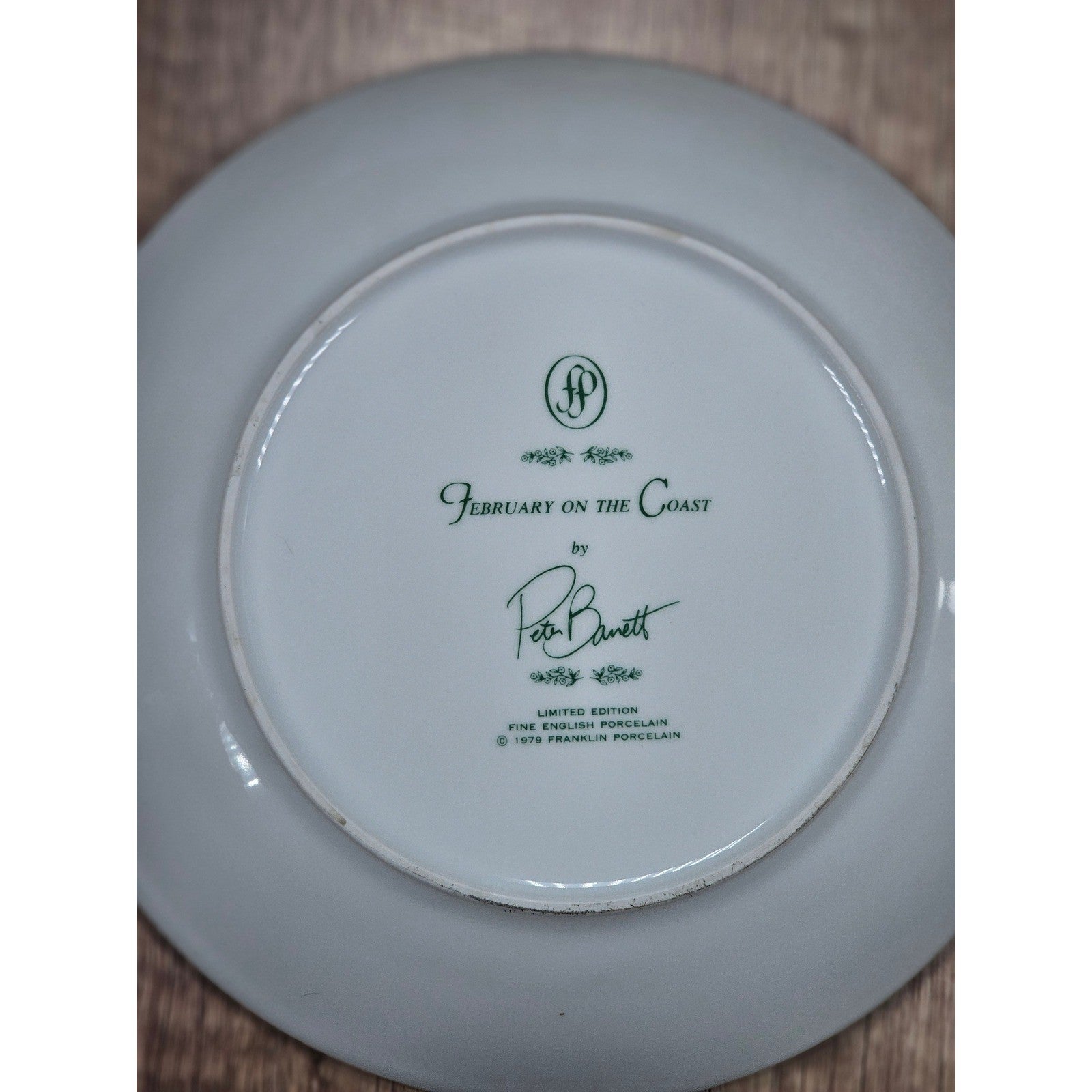 Franklin Porcelain February on the Coast Plate by Peter Barrett 9 Inch