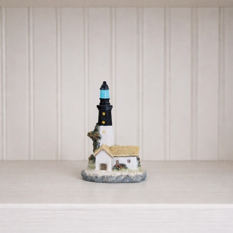 Vintage Lighthouse Figurine Coastal Nautical Resin Decor Mini Lighthouse