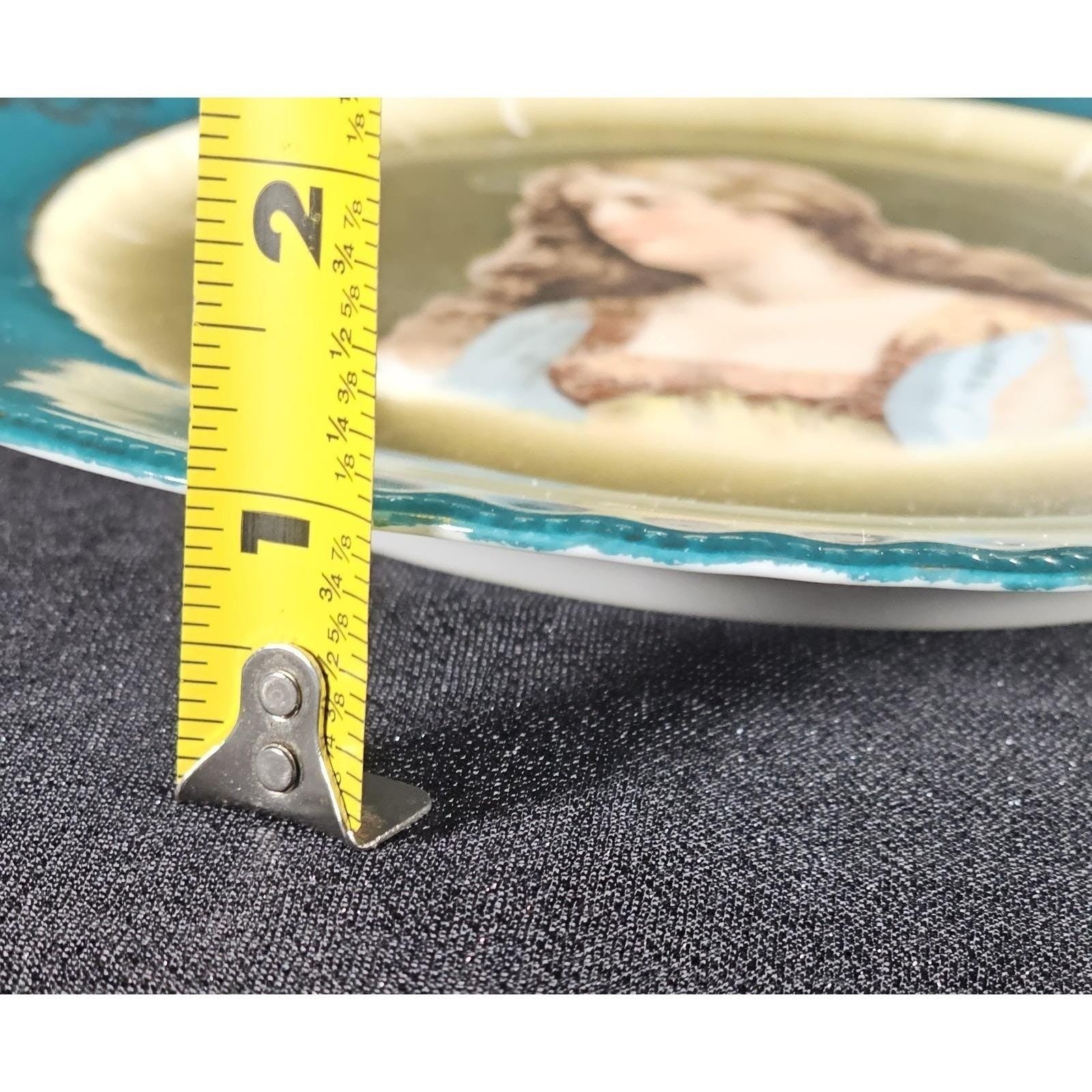 Antique Royal Vienna Porcelain Cabinet Plate Portrait Teal Olive 10 Inch