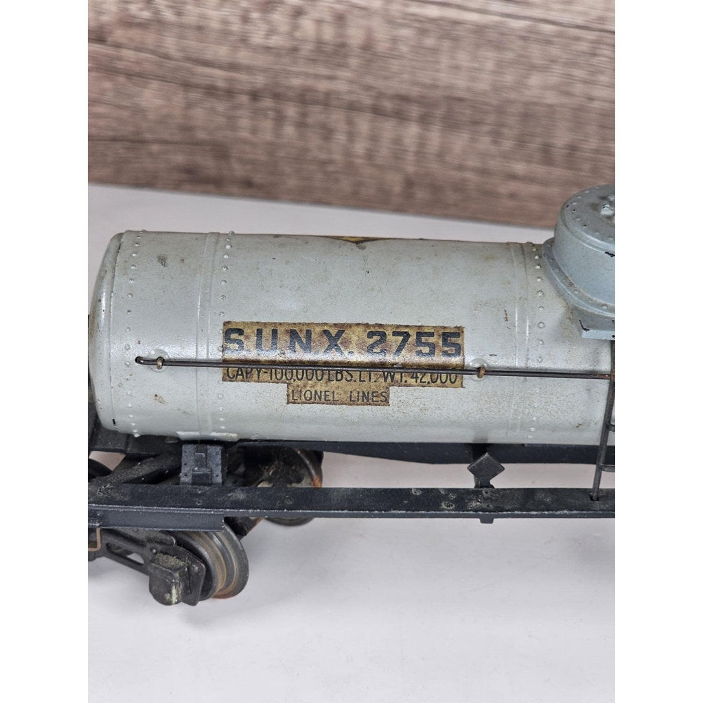 Vintage Lionel 2755 Sunoco Tank Car O Gauge Prewar Train With Box