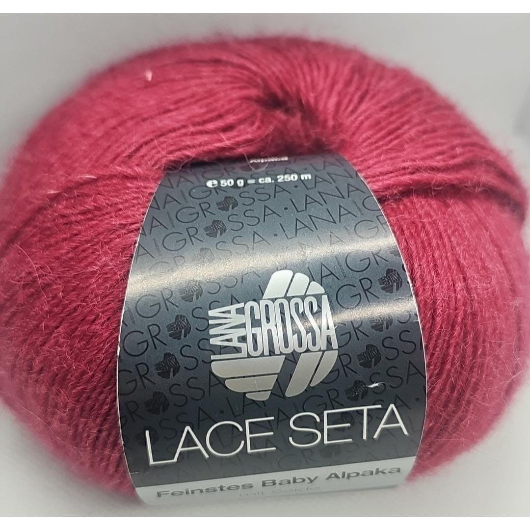 Lana Grossa Lace Seta Feinstes Baby Alpaca Silk Yarn Dark Red 50g