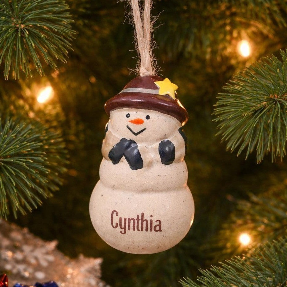 Vintage Snowwoman Ornament Cynthia Personalized Christmas Decor