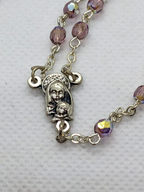 Purple Prism Beaded Rosary Made in Italy