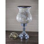 Towle Vintage Capiz Shell Table Lamp 16" Coastal Silver Accent