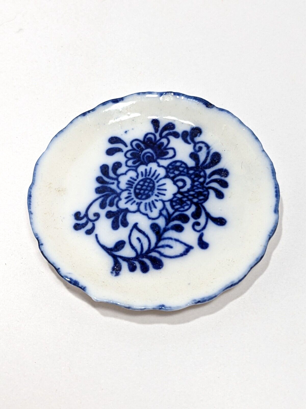 Dollhouse Tea Set with Blue White Floral Ceramic 1:12 Scale Miniature