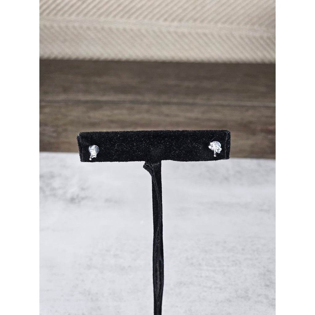 Vintage Yin Yang Stud Earrings Black White Enamel Round Posts