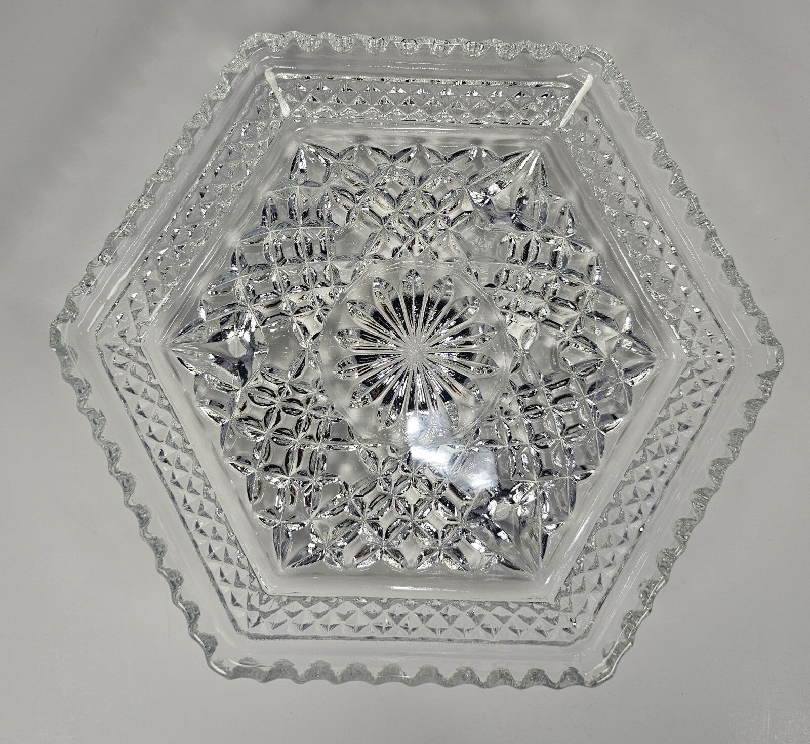 7.5" Vintage Anchor Hocking Wexford Footed Dish – Clear Pressed Glass