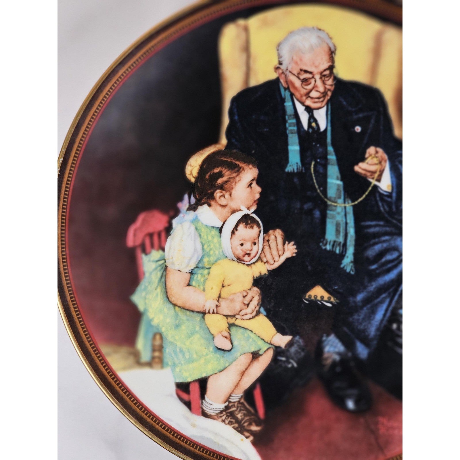 Norman Rockwell Tender Loving Care Knowles Plate 1988 Limited Edition