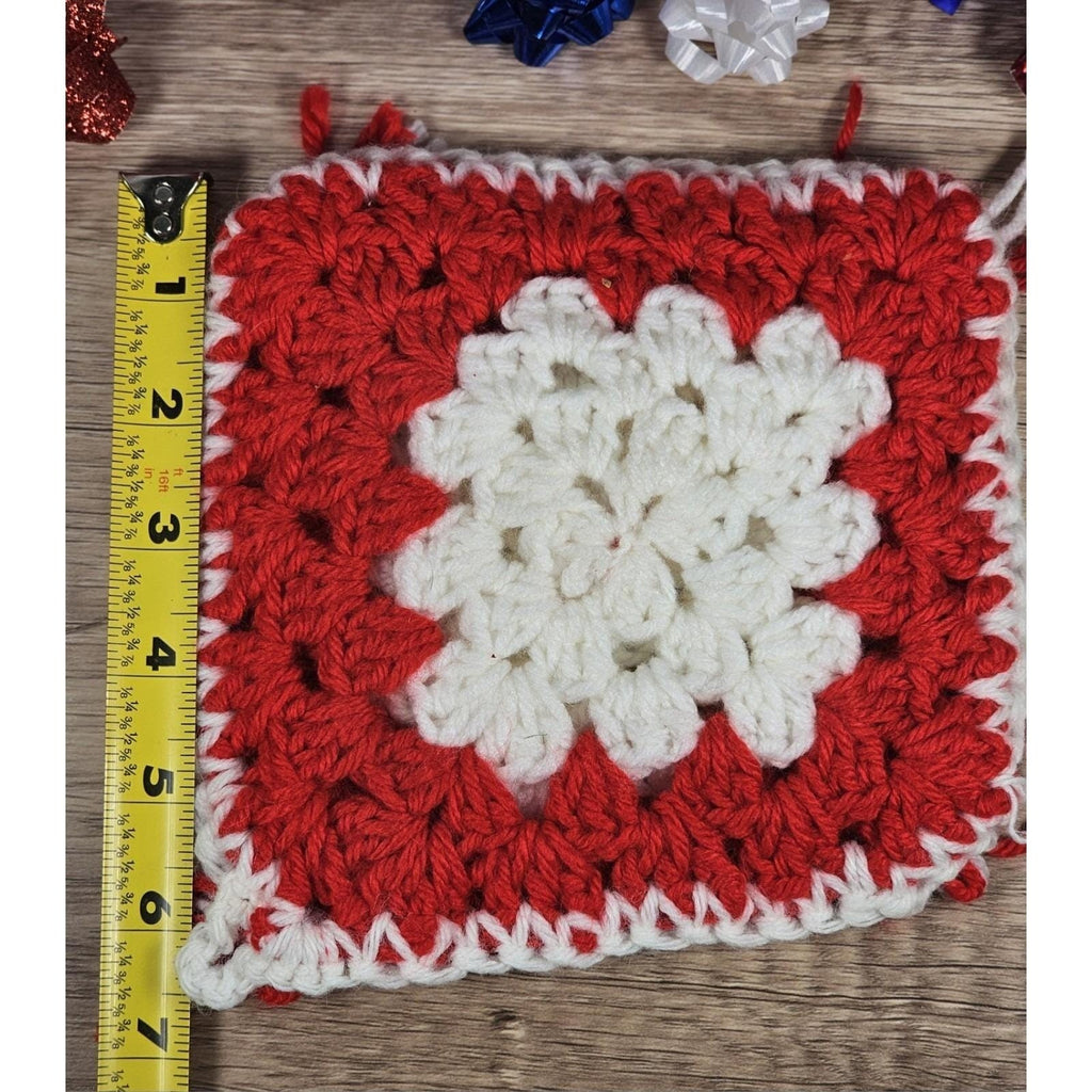 Vintage Crochet Poinsettia Ornaments Set 3 Christmas Decor
