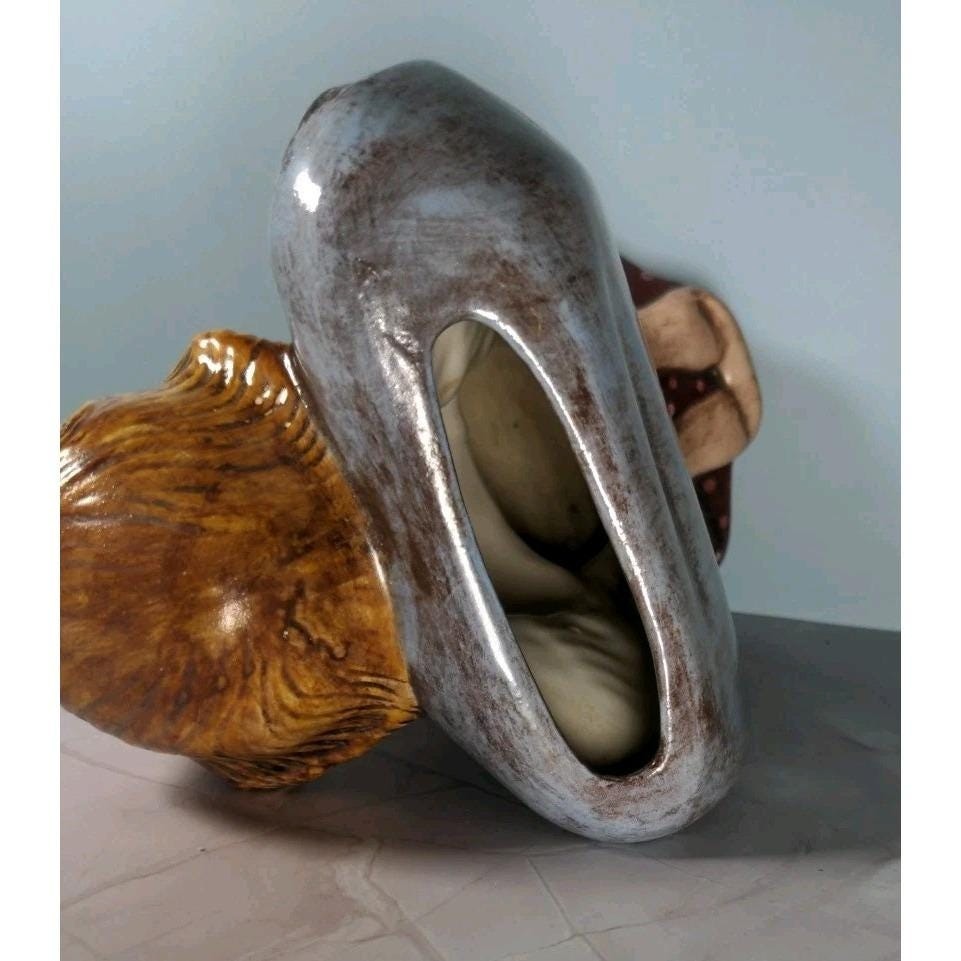 Vintage Kneeling Angel Planter Vase Ceramic Polka Dot