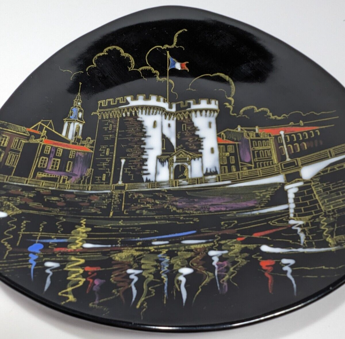 Longwy Verdun Porte Chaussee Hand-Painted French Ceramic Plate #35221