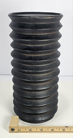 10 in Black Wood Accordion Candle Holder – Rustic Coastal Home Décor Accent