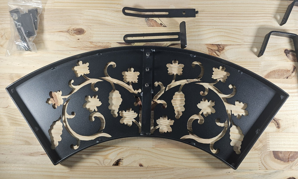 Floral Design Iron Tabletop Stand For Garden Pots Heavy & Durable Black Finish W