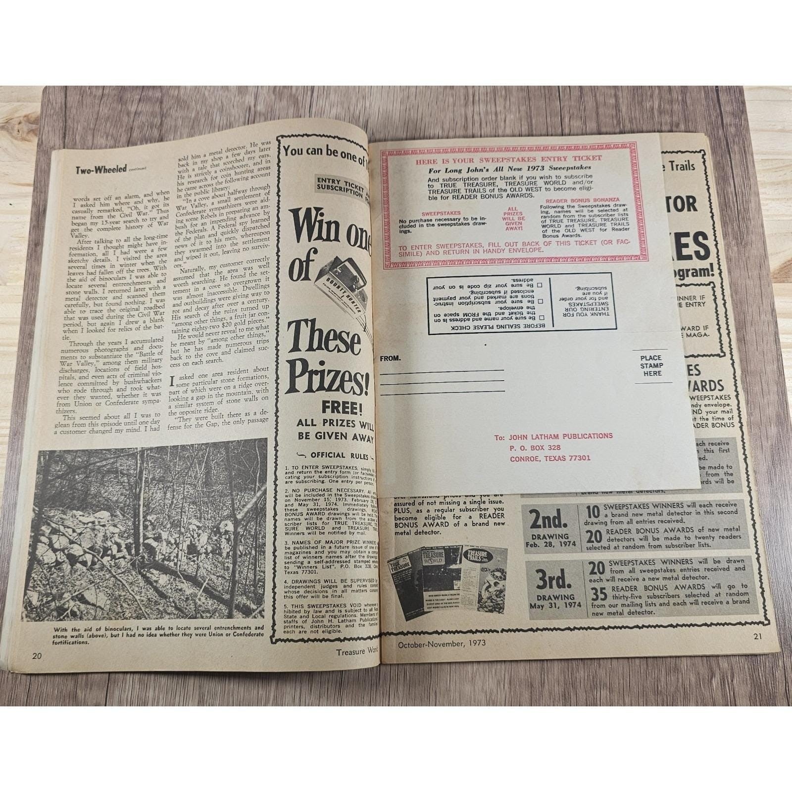 Treasure World Nov 1973 Long John Latham Magazine