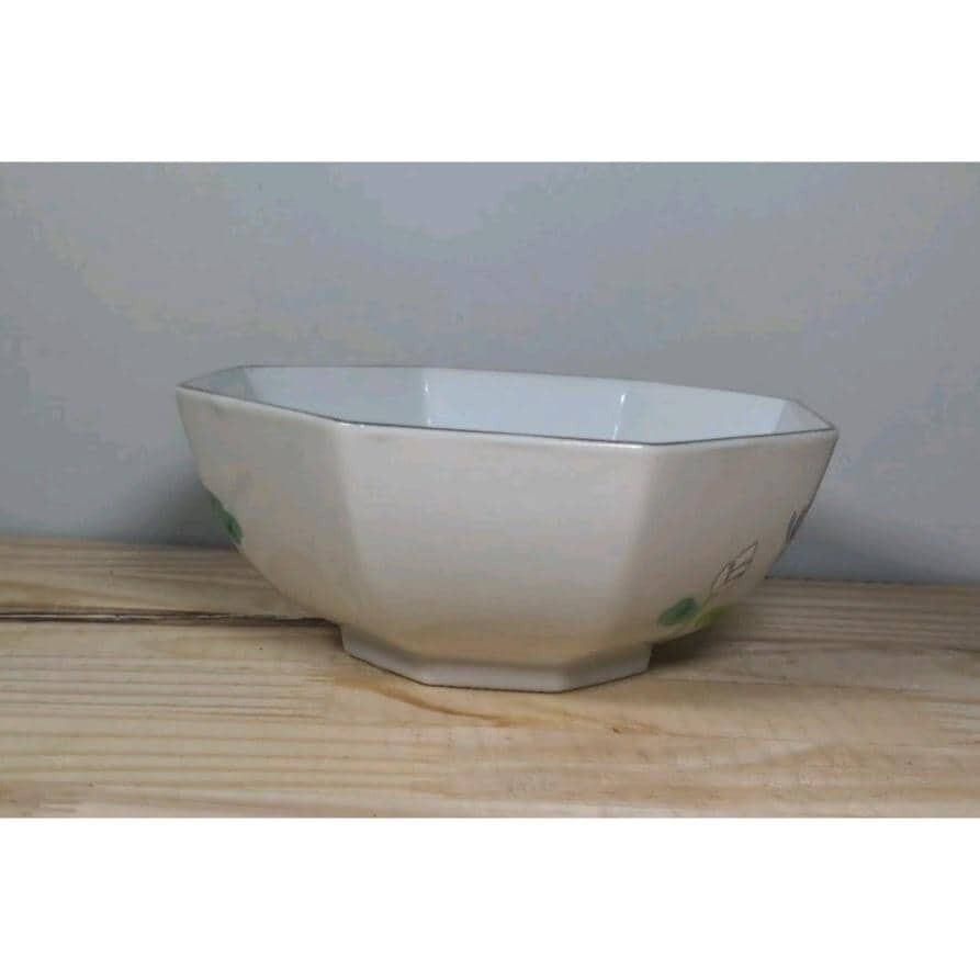 Vintage Otagiri Lotus Garden Octagonal Porcelain Bowl Japan