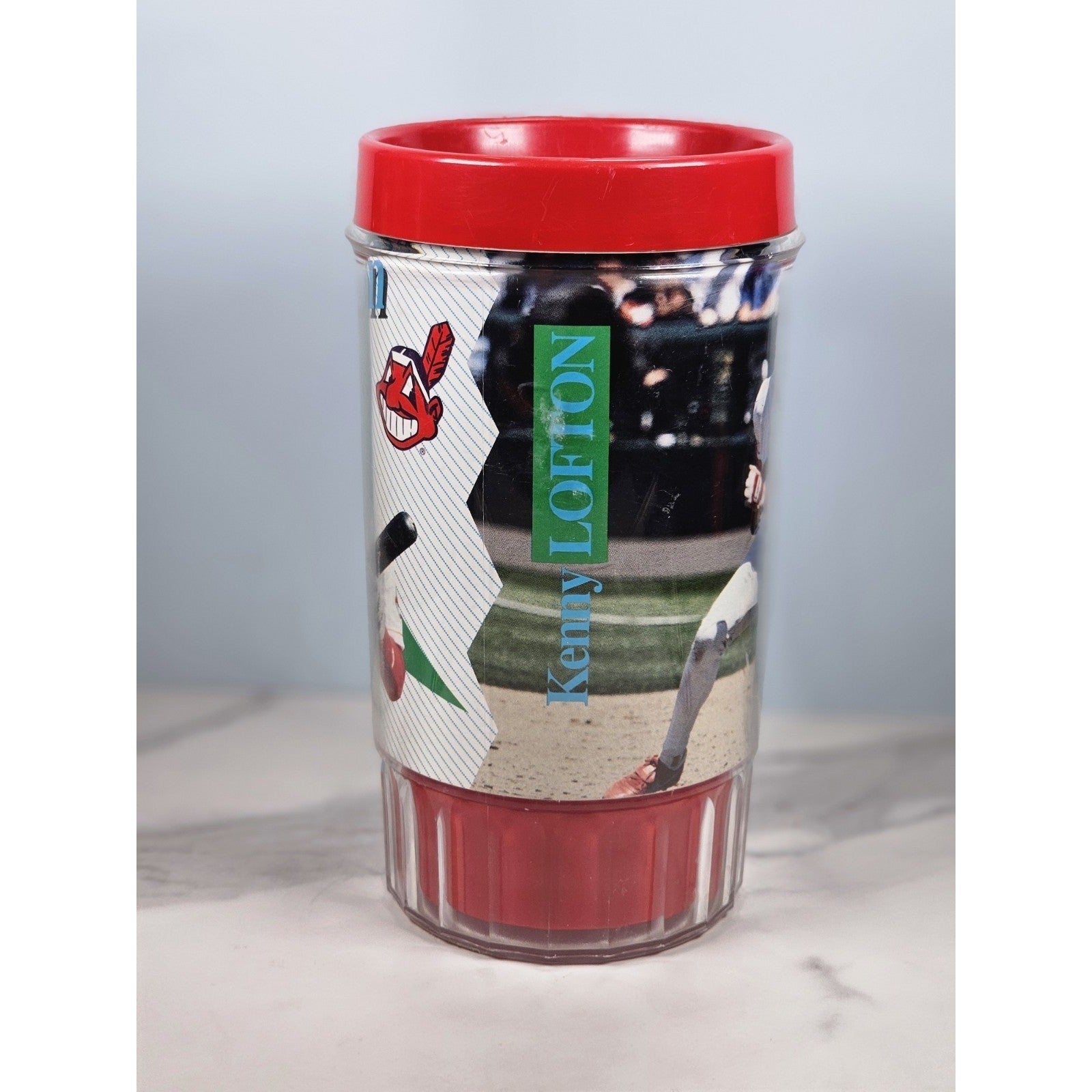 Vintage Kenny Lofton Cleveland Indians Pepsi Plastic Mug Chief Wahoo