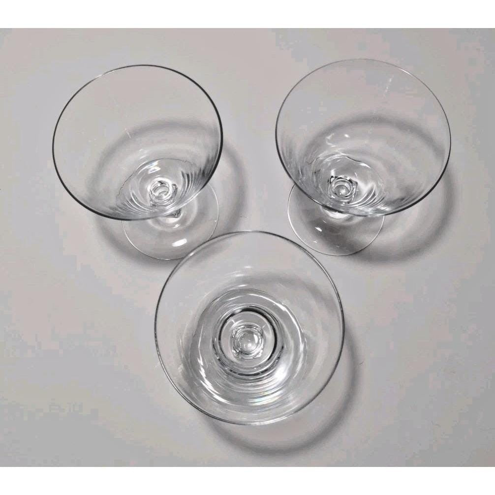 Vintage Crystal Cordial Glasses Set of 3 Cube Stem Barware