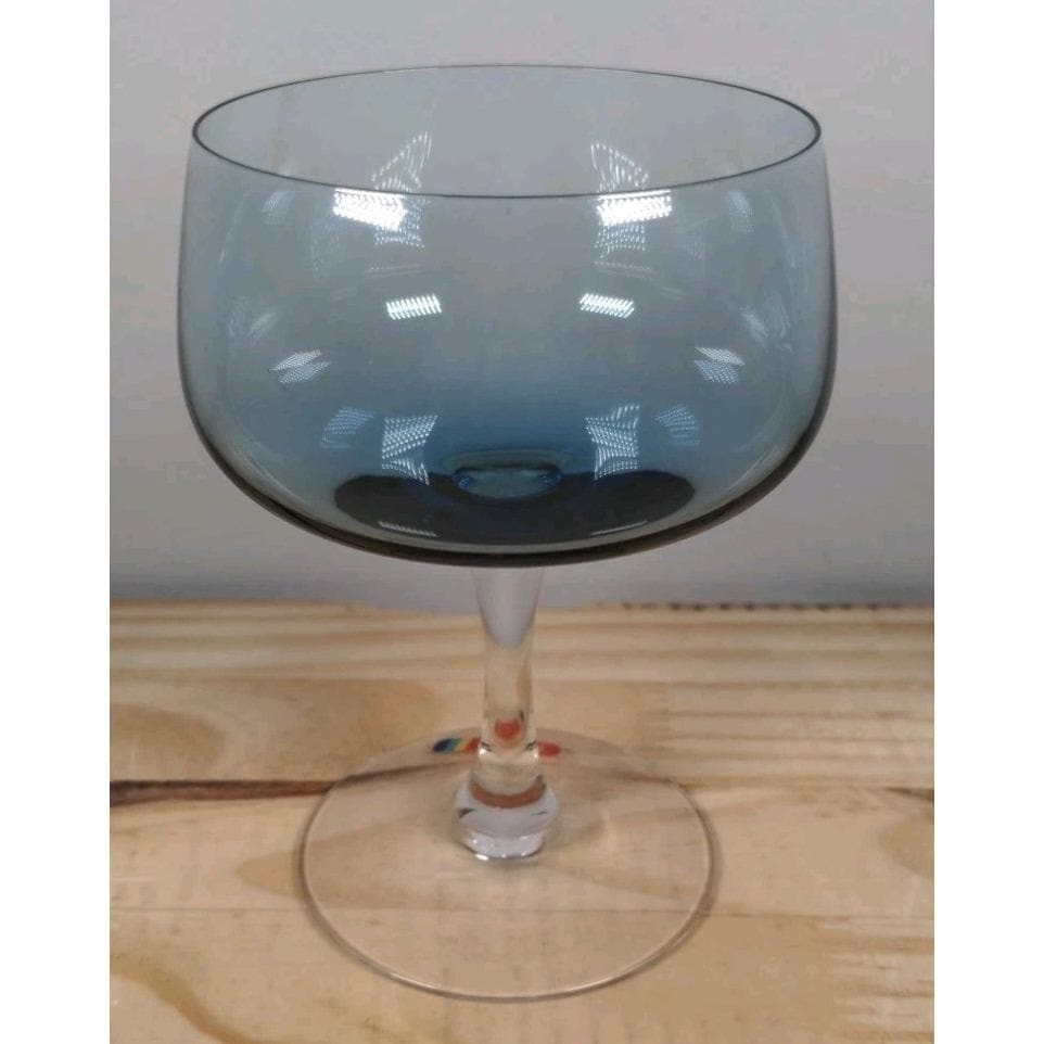 Fostoria Glamour Blue Sherbet or Champagne Glass 5 1/8 Inch Vintage