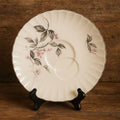 Vintage Cherry Blossom Porcelain Snack Plate Silver Trim