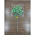 Set of 4 Green Polka Dot Clover Sprays 19" Glitter St Patrick Picks