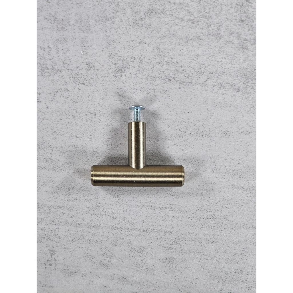 Brushed Brass T Bar Cabinet Knob Modern Drawer Pull Handle