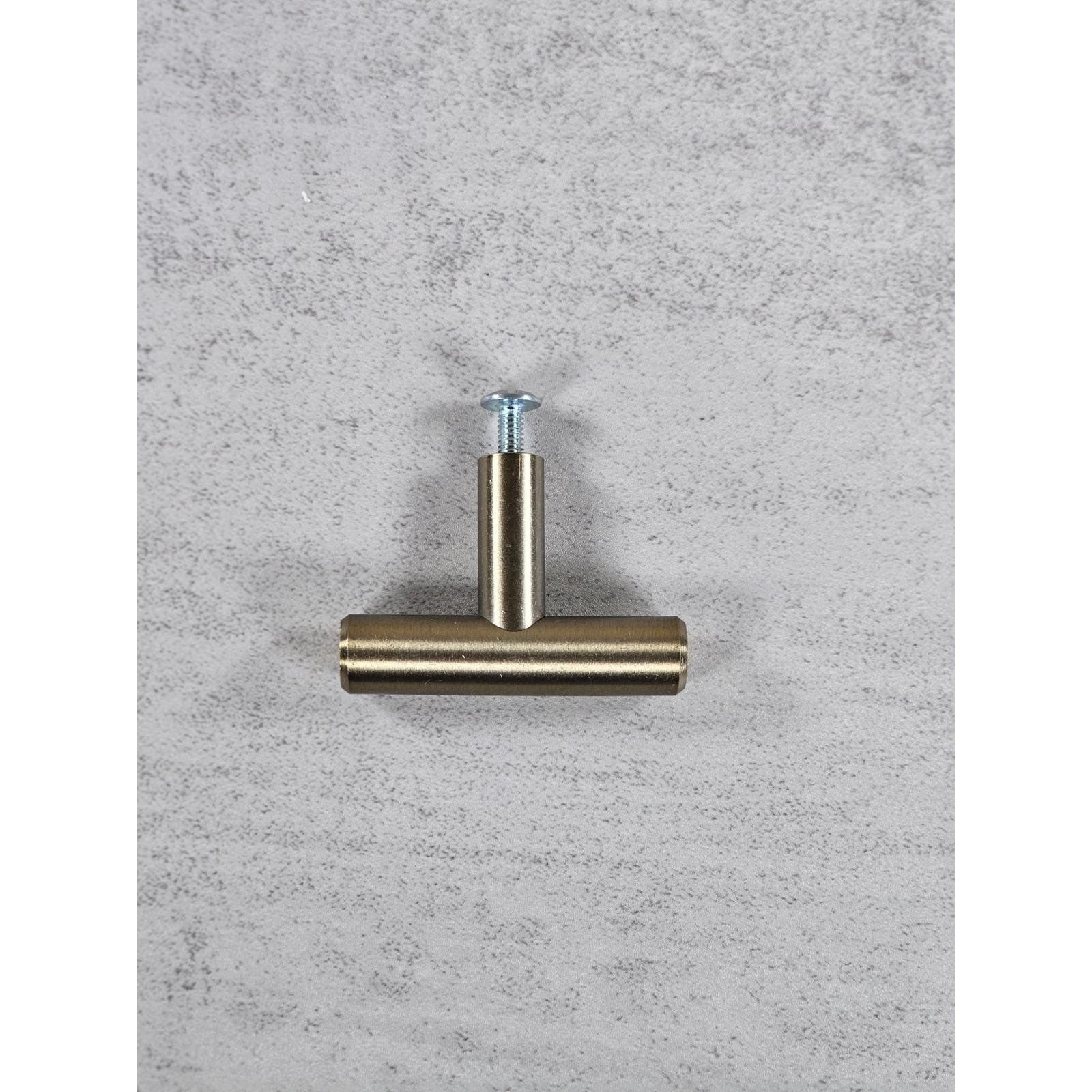 Brushed Brass T Bar Cabinet Knob Modern Drawer Pull Handle