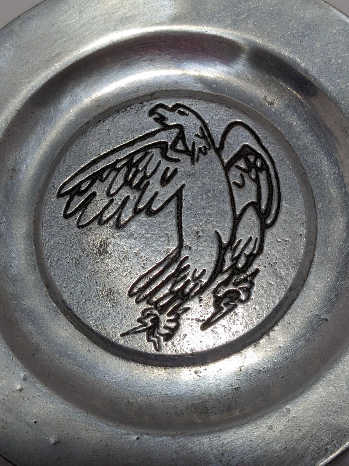 Pewtarex “Eagle Series #2” 1977 Pewter Plate CH Hardware Vintage Embossed Eagle