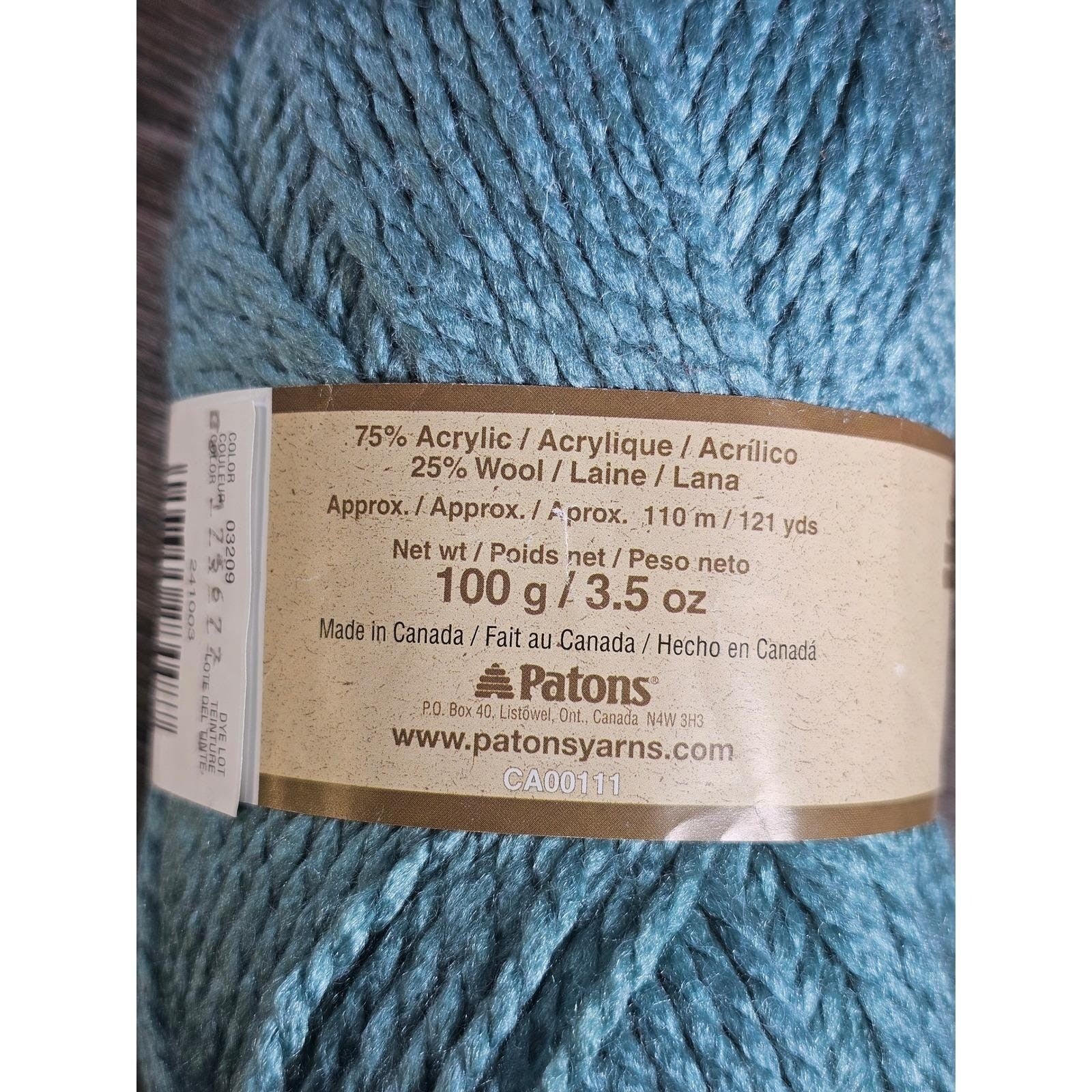 Patons Shetland Chunky Soft Teal Yarn 100g Wool Acrylic Canada