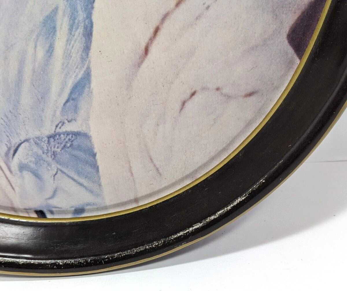 Coca-Cola Soda Woman Metal Oval Tray – Vintage 15"x12" Wall Decor