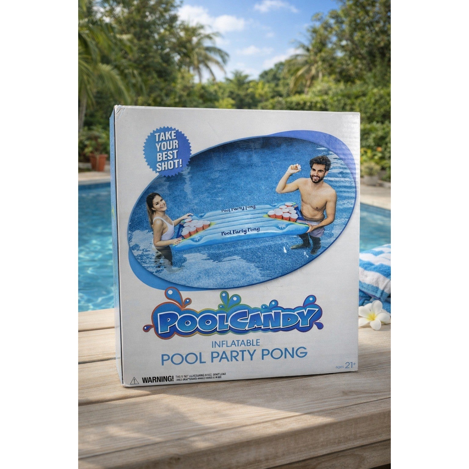 Pool Candy Inflatable Pool Party Pong Game New in Box