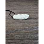 Vintage Buffalo Bone Carved Pendant Necklace Native American Style 2x1
