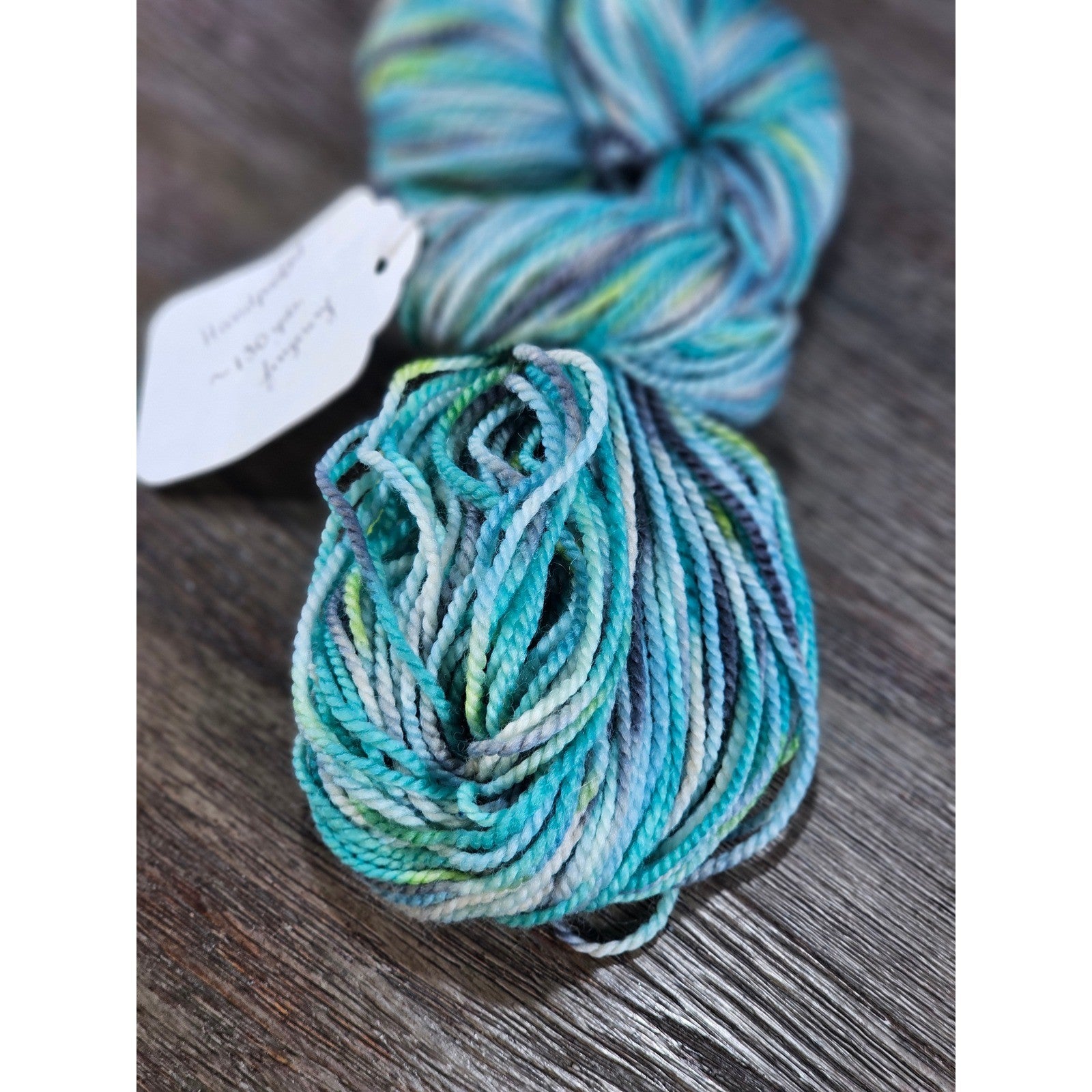 Handpainted Superwash Wool Yarn – Lagoon – ~130 Yards – Fingering Weight