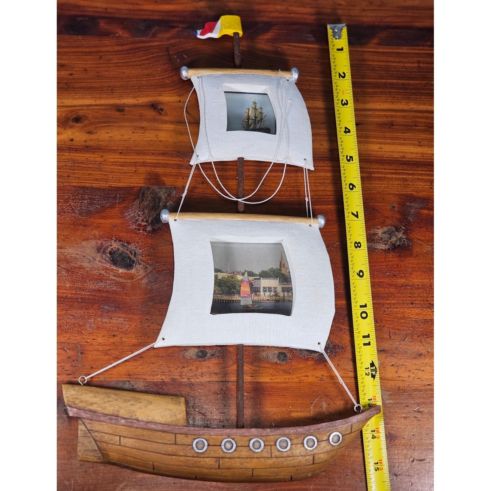 Nautical Ship Photo Frame Wall Decor Vintage Sailing Ship Art Display