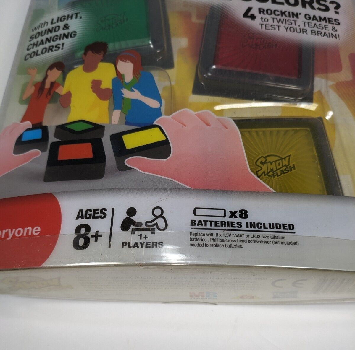 SIMON FLASH Hasbro Electronic Game Cubes with Light, Sound & Changing Colors New