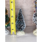 Vintage Lemax Christmas Village Trees Set of 3 Flocked Snowy Trees