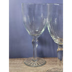 Set of 4 Vintage Crystal Water Goblets – Optic Pattern & Starburst Base