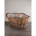 Vintage Wicker Basket with Plastic Liner – Rustic Storage Planter Basket