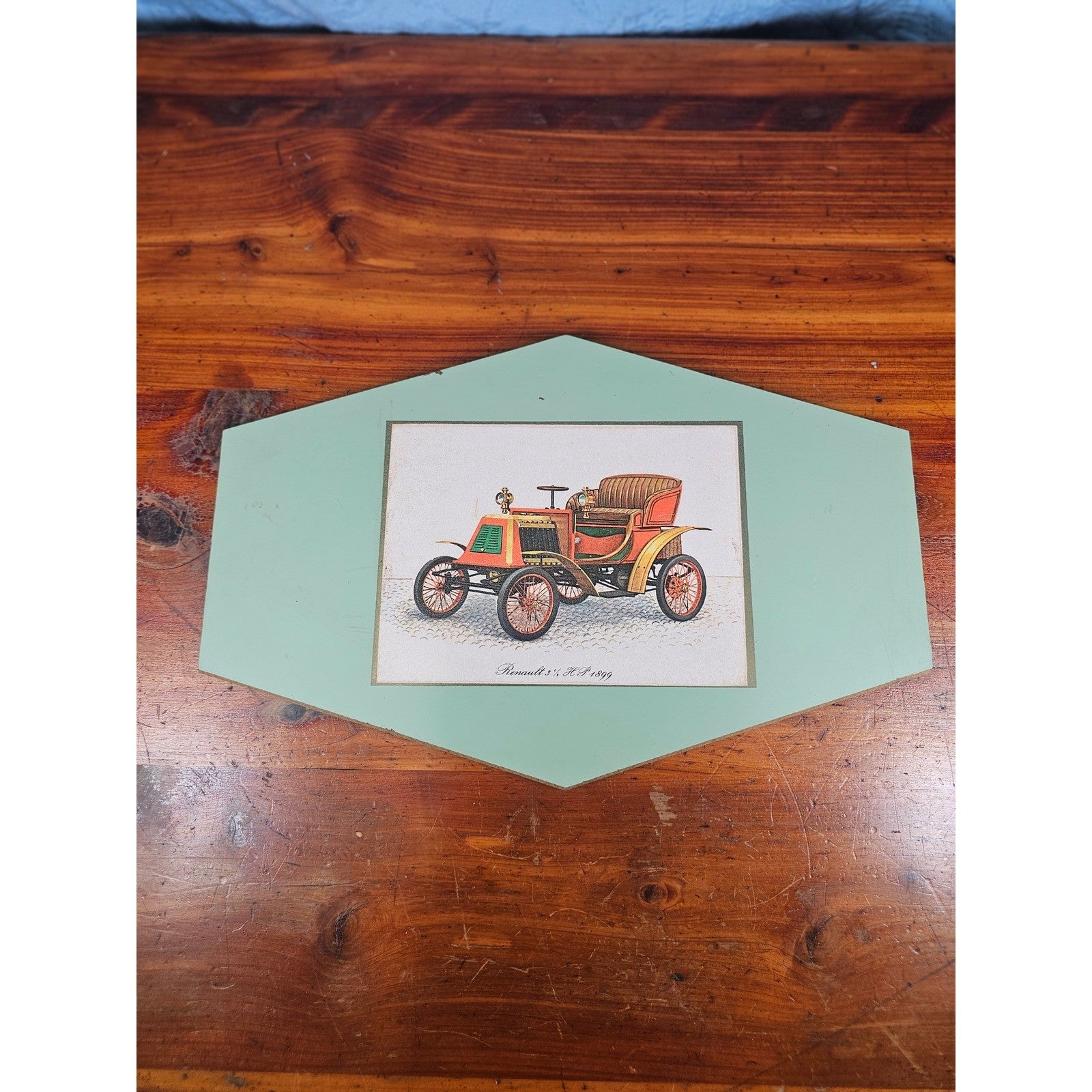 Vintage Renault 1899 Automobile Print Wall Plaque 11.5 x 8 Decor