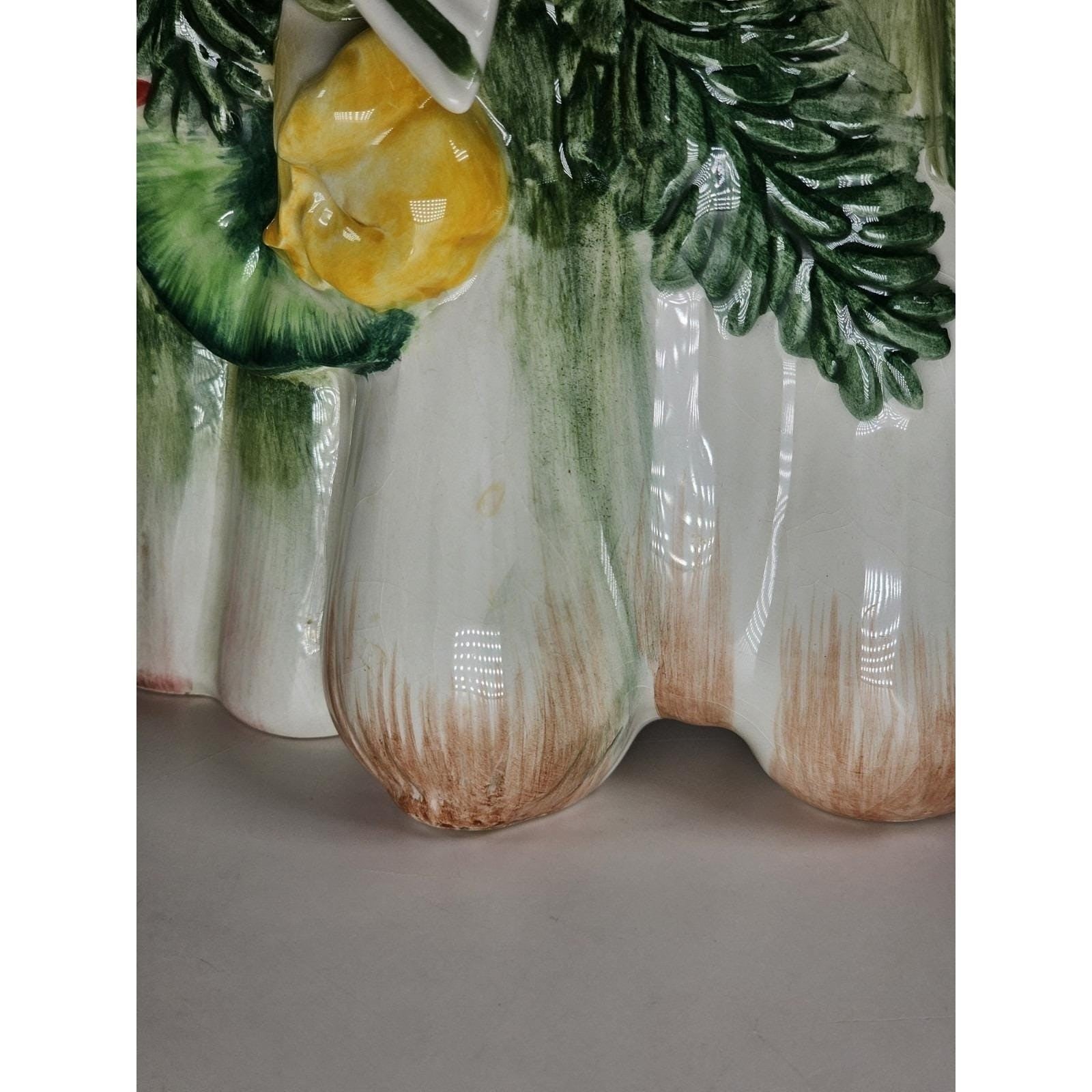 Vintage Fitz & Floyd Herb Garden Figural Asparagus Pitcher Mug  Lidded Box