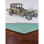 Vintage Panhard & Levassor 1912 Automobile Wall Plaque Teal 11.5 x 8