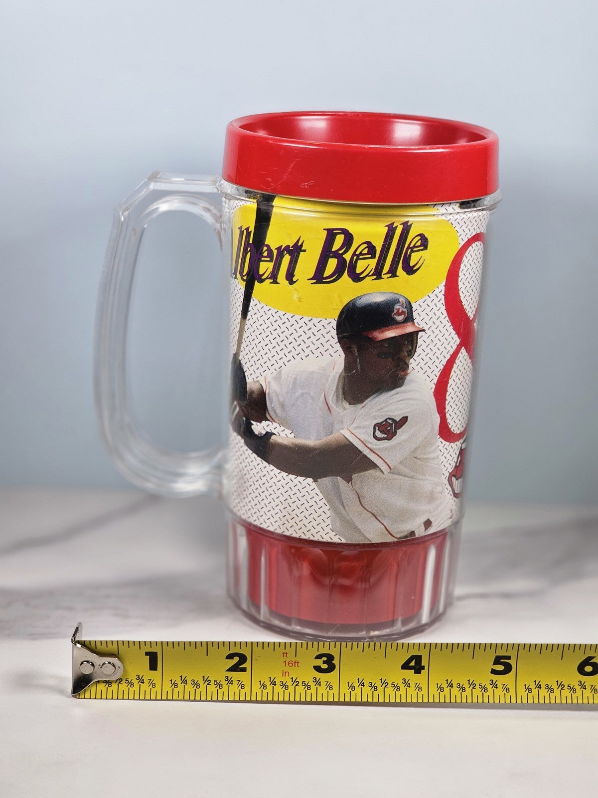 Vintage Cleveland Indians Albert Belle Pepsi Insulated Plastic Tumbler 1990s Spo