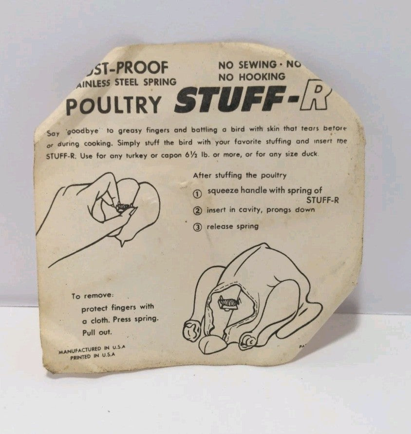 Vintage Stainless Steel Poultry Stuffer – Mid-Century Kitchen Tool