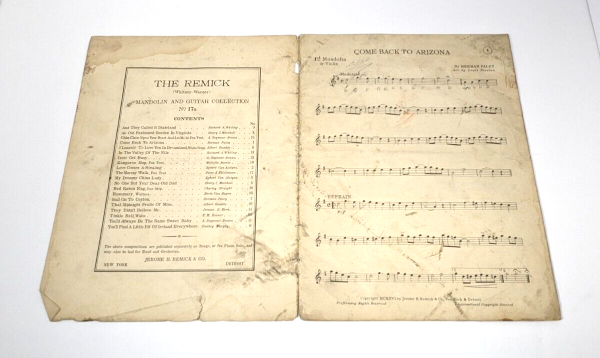 Antique 1916 Mandolin & Guitar Collection No. 17a – Louis Tocaben