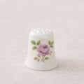 Vintage Porcelain Rose Thimble Pink Floral Sewing Collectible